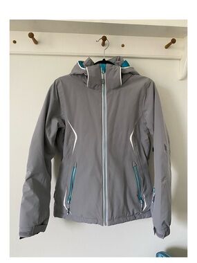Trespass Gray and Teal Hooded Ski Jacket